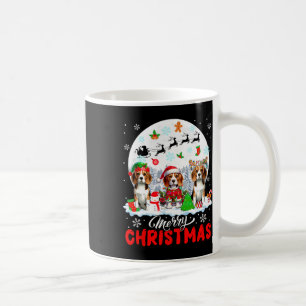 Frohe Weihnachten Drei Santa Elf Rentier Beagles O Kaffeetasse
