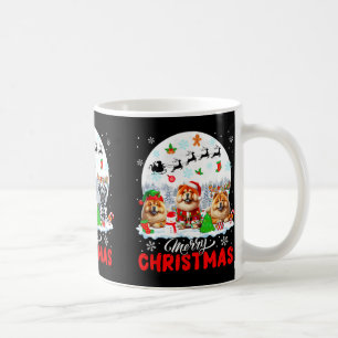 Frohe Weihnachten Drei Santa Elf Rentier Dalmatine Kaffeetasse