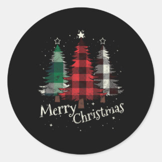 Frohe Weihnachten Drei Weihnachten Bäume Buffalo K Runder Aufkleber