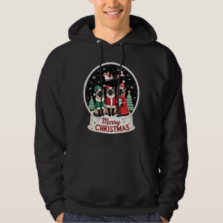 Frohe Weihnachten Drei Weihnachtsmann Elf Rentier  Hoodie