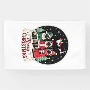 Frohe Weihnachten Drei Weihnachtsmann-Elfen-Rentie Banner