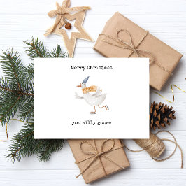 Frohe Weihnachten, du alberne Gans Folien Feiertagspostkarte