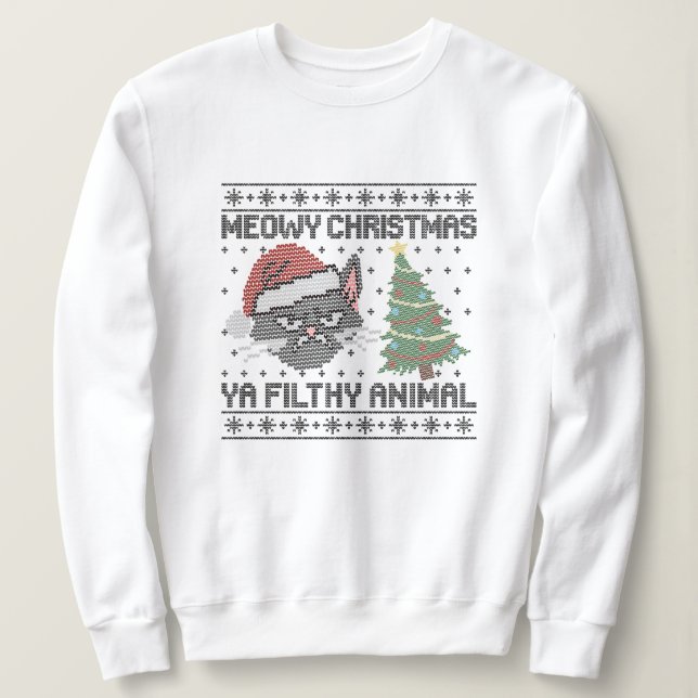 Frohe Weihnachten, du schmutziges Tier - Hässliche Sweatshirt (Design vorne)