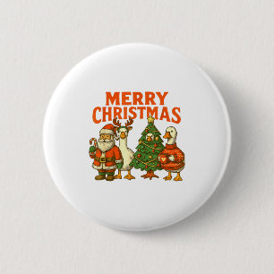Frohe Weihnachten Dummer Gans Festlicher Enten Fei Button