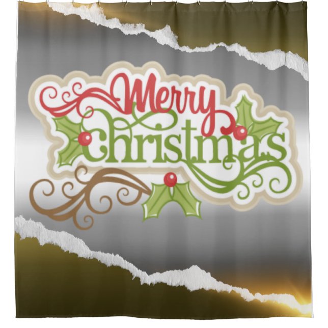 Frohe Weihnachten  Duschvorhang (Vorderseite)