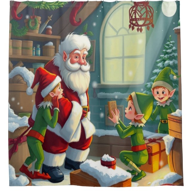 Frohe Weihnachten  Duschvorhang (Vorderseite)