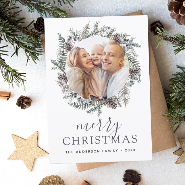 Frohe Weihnachten Dusty Blue Foto Holiday (Von Creator hochgeladen)