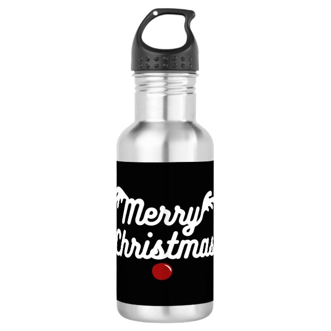 Frohe Weihnachten Edelstahlflasche (Vorderseite)