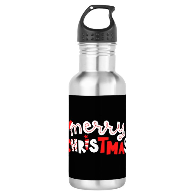 Frohe Weihnachten Edelstahlflasche (Vorderseite)