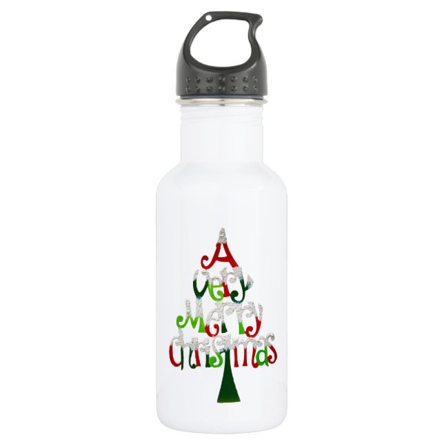Frohe Weihnachten Edelstahlflasche (Vorderseite)