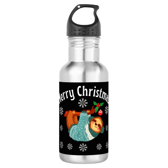 Frohe Weihnachten Edelstahlflasche (Vorderseite)