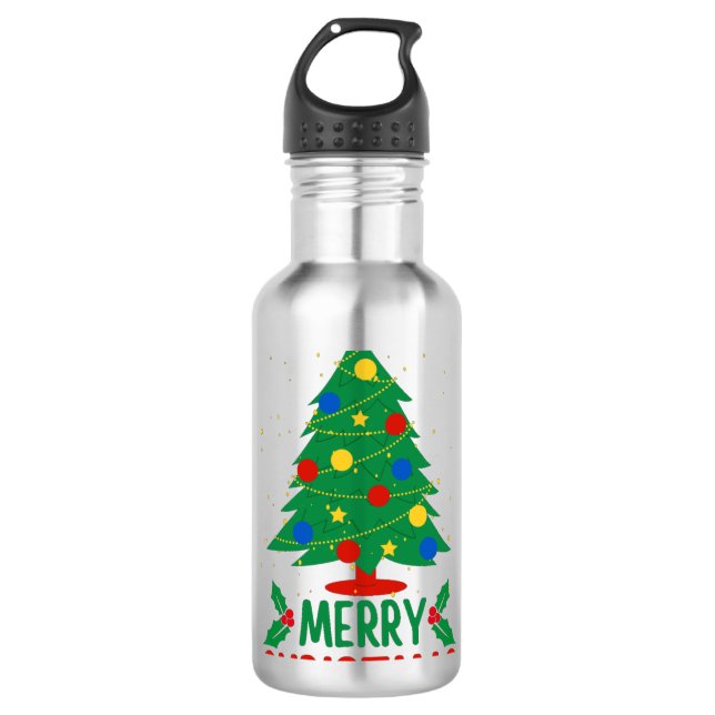 Frohe Weihnachten Edelstahlflasche (Vorderseite)