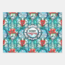 "Frohe Weihnachten!" Editable Slogan Geschenkpapier Set