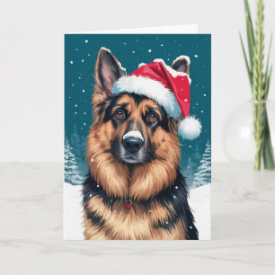 Frohe Weihnachten ein deutscher Schäferhund in San Karte