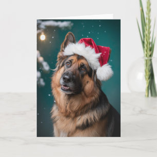 Frohe Weihnachten ein deutscher Schäferhund in San Karte