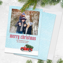 Frohe Weihnachten Ein Foto Red Truck