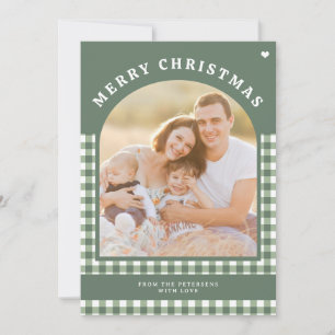 Frohe Weihnachten ein Foto rustikales grünes Gingh
