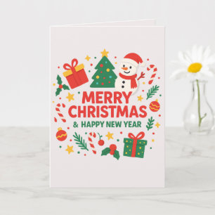 Frohe Weihnachten & ein glückliches neues Jahr Süß Karte