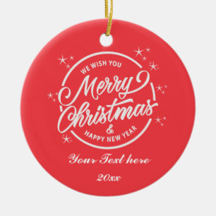 Frohe Weihnachten & ein glückliches neues Jahr, We Keramik Ornament