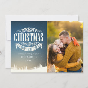 Frohe Weihnachten, ein glückliches neues Jahr, Win Feiertagskarte