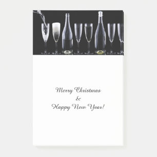 Frohe Weihnachten & ein gutes Neues Jahr, Champagn Post-it Klebezettel