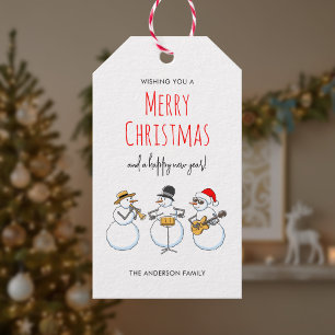 Frohe Weihnachten Ein Gutes Neues Jahr Schneemänne Geschenkanhänger