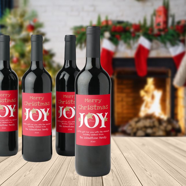 Frohe Weihnachten ein kleines Geschenk für Sie Nie Weinetikett (Liven things up with these bright and cheerful wine bottle labels. Perfect for the holidays.)