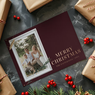 Frohe Weihnachten Einfach elegantes Foto Frame Mod Folien Feiertagspostkarte