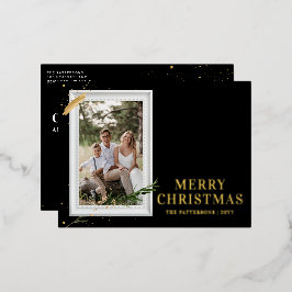 Frohe Weihnachten Einfach elegantes Foto Frame Mod Folien Feiertagspostkarte
