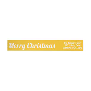 Frohe Weihnachten Einfache gelbe Farbe ReturnAddre