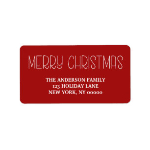 Frohe Weihnachten Einfache Hand Brief Script Adressaufkleber