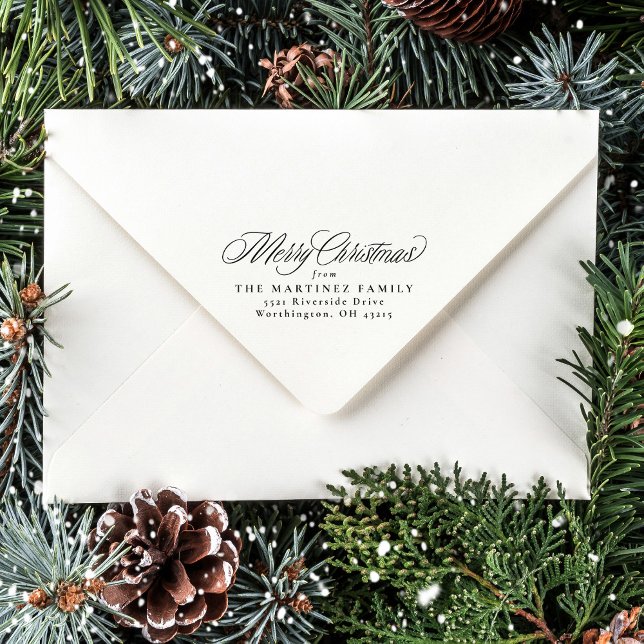 Frohe Weihnachten einfache klassische Urlaubsadres Permastempel (Von Creator hochgeladen)