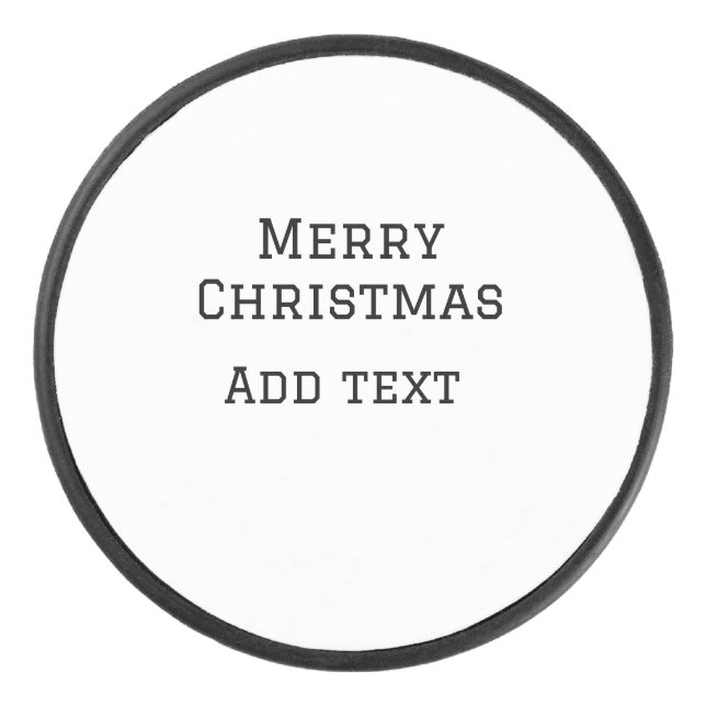 Frohe Weihnachten einfache minimale Namen Text-Mod Eishockey Puck (Vorderseite)