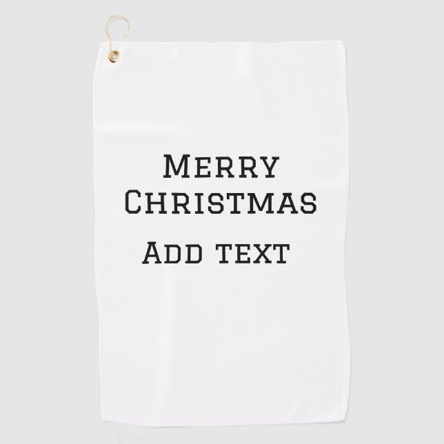 Frohe Weihnachten einfache minimale Namen Text-Mod Golfhandtuch (Vorderseite)