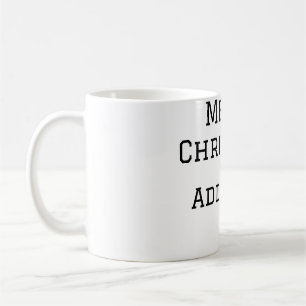 Frohe Weihnachten einfache minimale Namen Text-Mod Kaffeetasse