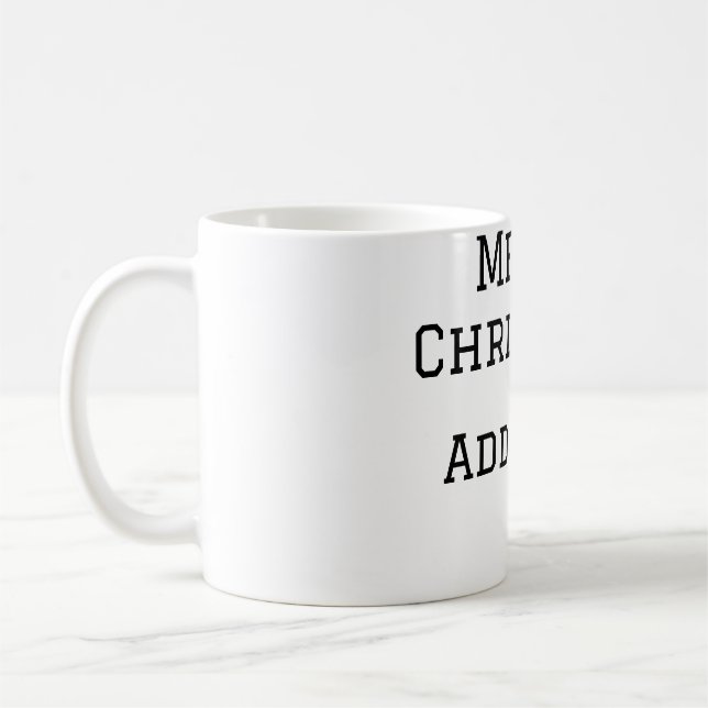 Frohe Weihnachten einfache minimale Namen Text-Mod Kaffeetasse (Links)
