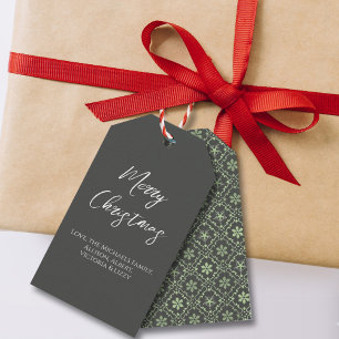 Frohe Weihnachten Einfache Minimalistische Script Geschenkanhänger