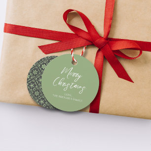 Frohe Weihnachten Einfache Minimalistische Script Geschenkanhänger