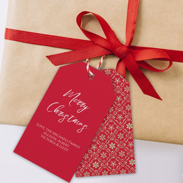 Frohe Weihnachten Einfache Minimalistische Script  Geschenkanhänger (Von Creator hochgeladen)