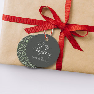Frohe Weihnachten Einfache Minimalistische Script Geschenkanhänger