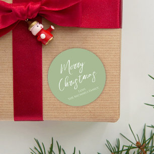Frohe Weihnachten Einfache Minimalistische Script  Runder Aufkleber