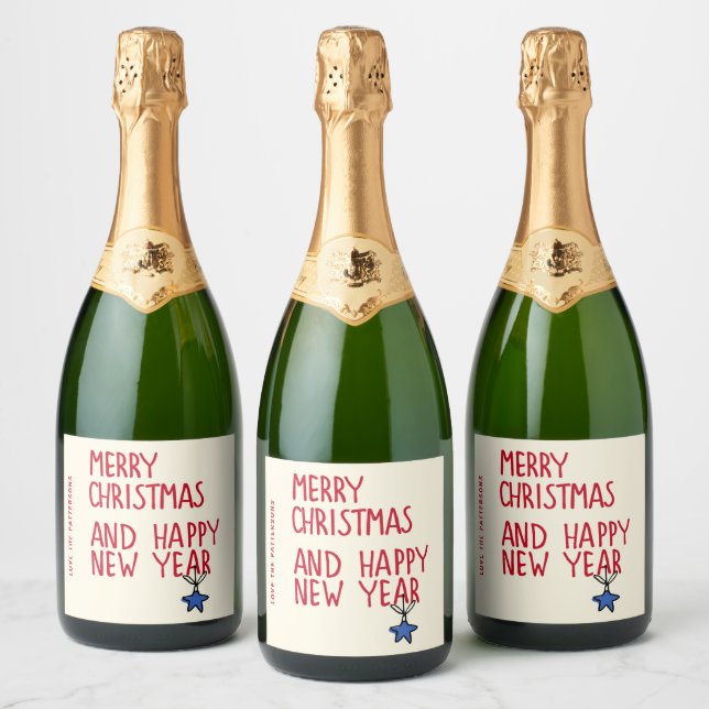 Frohe Weihnachten Einfache moderne Typografie (Flaschen)