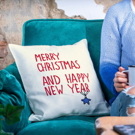 Frohe Weihnachten Einfache moderne Typografie Kissen