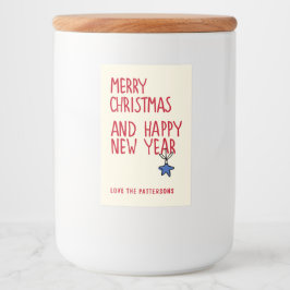 Frohe Weihnachten Einfache moderne Typografie Lebensmitteletikett