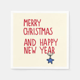 Frohe Weihnachten Einfache moderne Typografie Serviette