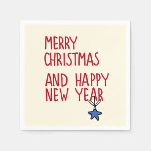 Frohe Weihnachten Einfache moderne Typografie Serviette