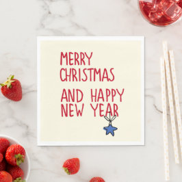 Frohe Weihnachten Einfache moderne Typografie Serviette