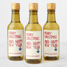 Frohe Weihnachten Einfache moderne Typografie Weinetikett