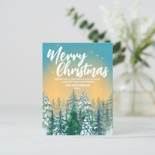 Frohe Weihnachten Einfache Moderne weiße Drehbuchr Postkarte