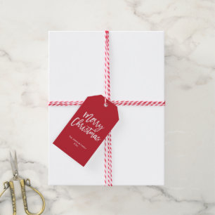 Frohe Weihnachten Einfache Red Gift Tags Geschenkanhänger